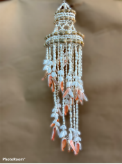 CHANDELIER STAIRWAY WITH BUBBLES AND RED LIPS