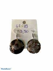 SHELL EARRING ABALONE BROWN